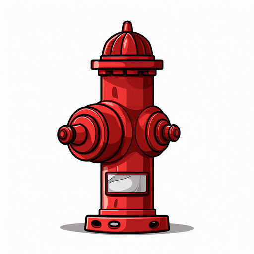 Minimalist fire hydrant clipart on white background