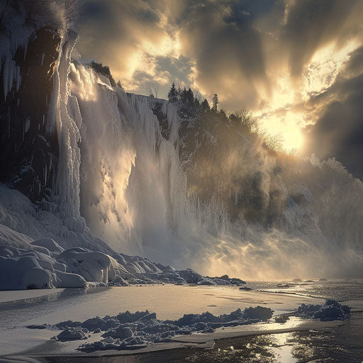 Montmorency Falls, Quebec, dramatic lighting and shadows