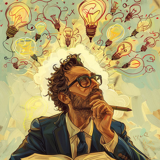 Businessman in a brainstorming session