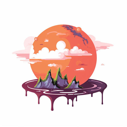 Global warming - Minimalist on white background