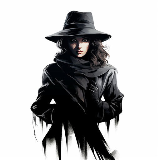 Mysterious clipart in the style of Chiaroscuro Art