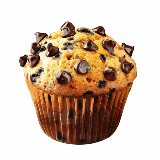 Realistic sketch of a muffin on white background, bright colors