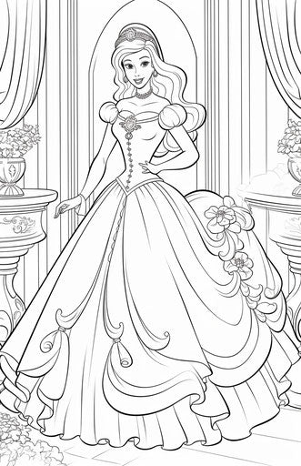 Cinderella princess coloring pages, spontaneous gesture