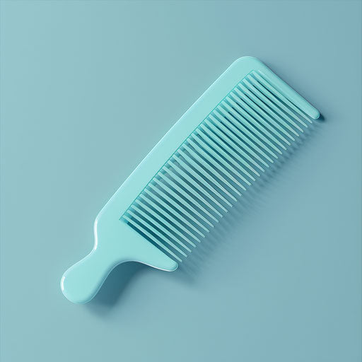 Realistic comb clipart on serene aqua background