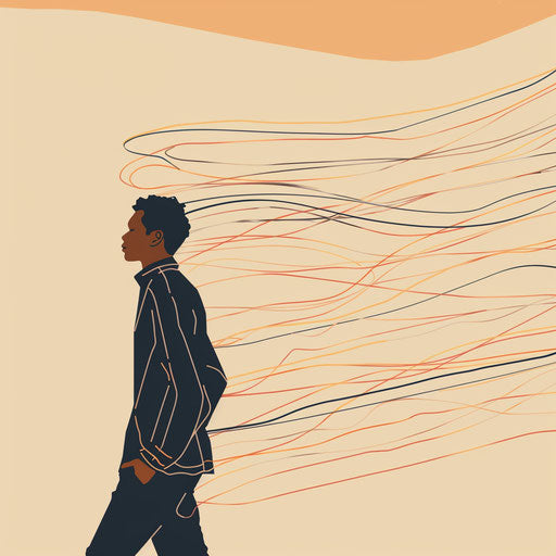 Line leader illustration with random background