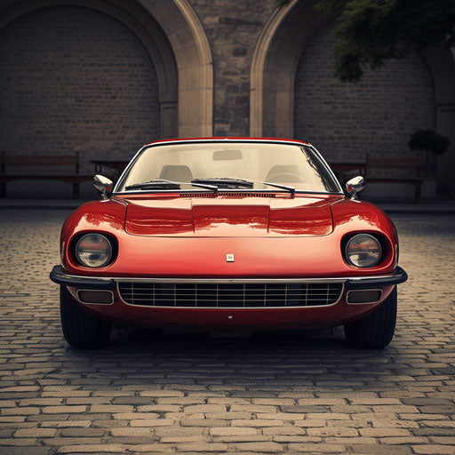 Front view of a classic Ferrari Daytona