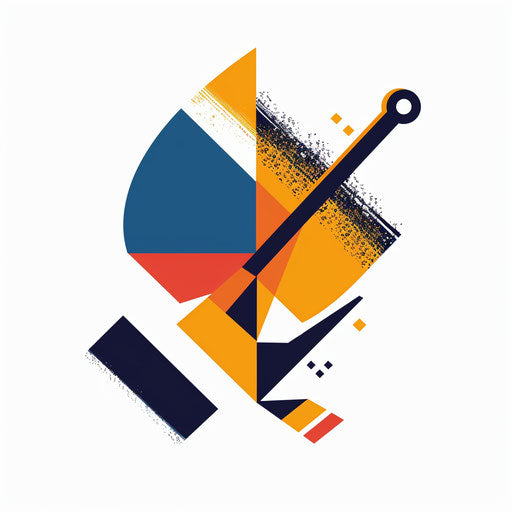 Geometric cleaning logo with bold shapes on white background