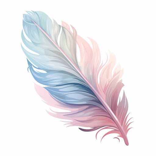 Feather drawing in the style of Pastel Colors Art