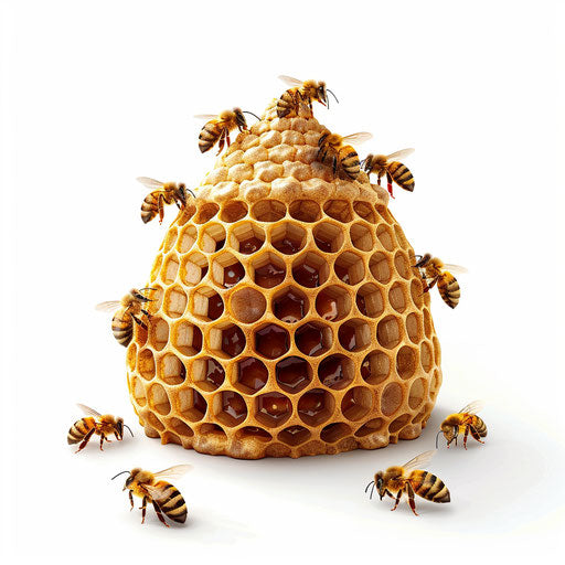Realistic beehive on white background with soft highlights