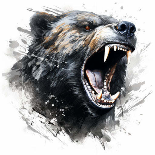 Bear in dynamic painting style