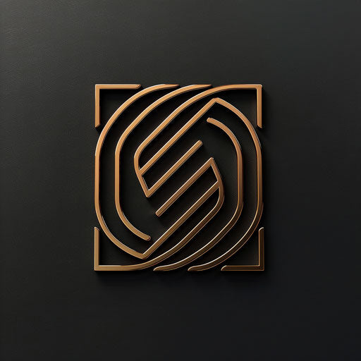 Luxurious brand logo design with metallic gold and black