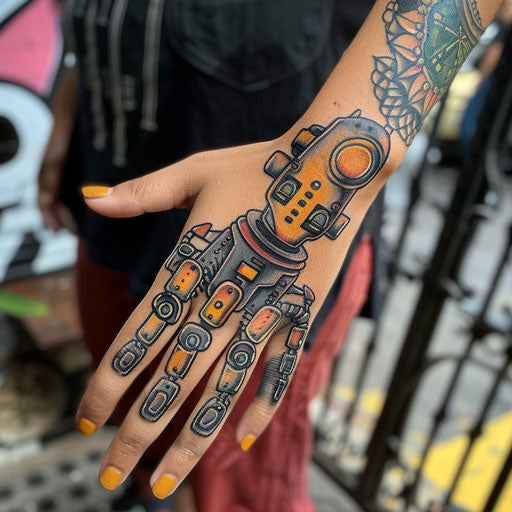 Robot hand tattoos, Humberto Ramos style
