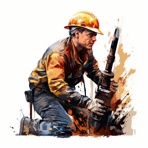 Drill clipart in the style of Oil painting