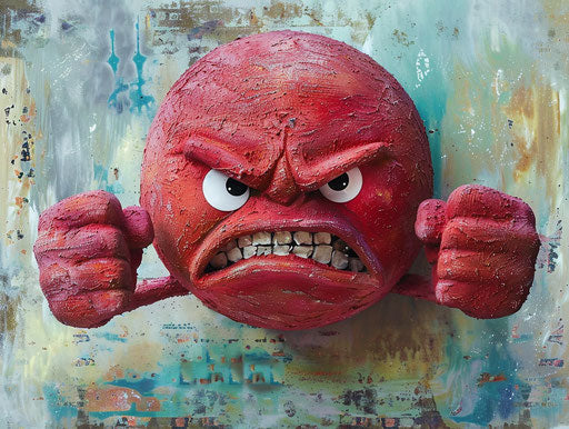 Angry emotion with raised fists