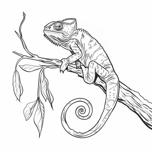 Chameleon on a tree branch