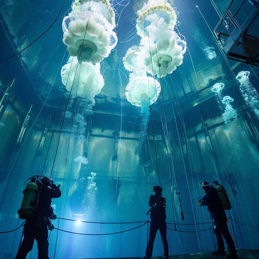 Underwater observatory studying jellyfish behavior