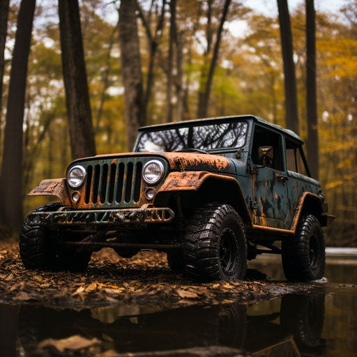 Old classic Jeep with patina
