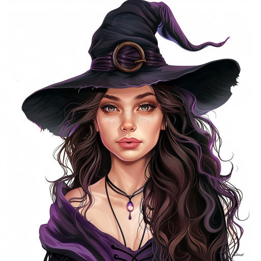 Witch clipart in a photo realistic style
