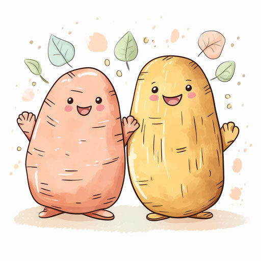 Potato clipart in the style of Pastel Colors Art, on a white background