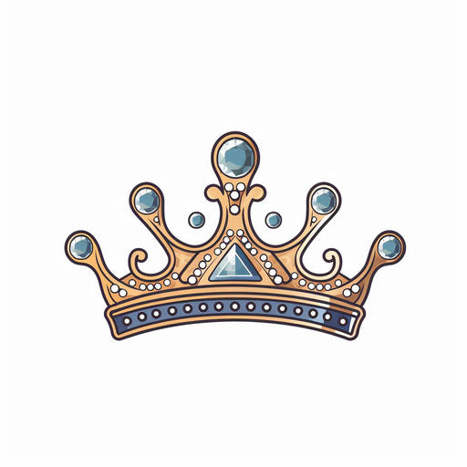 Minimalist style tiara clipart on white background