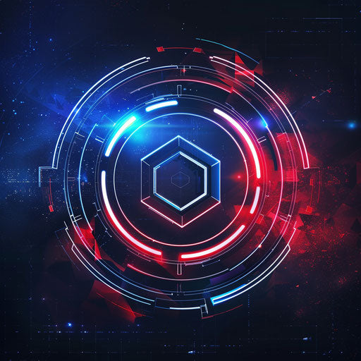 Tech-inspired logo for sale with a futuristic, digital background