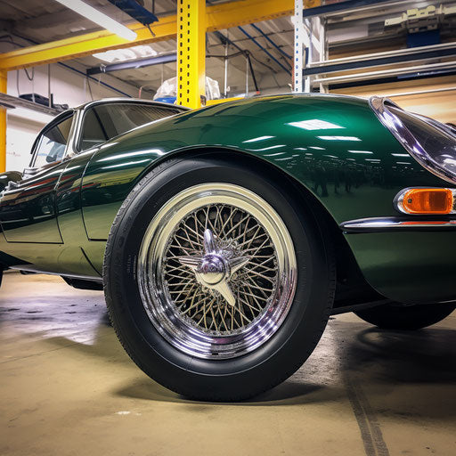 Jaguar E Type car Wheel and Tire Upgrades