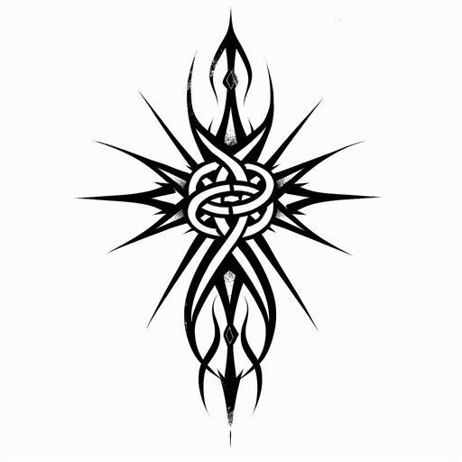 Flat tattoo sketch of a protection sigil in clipart style.