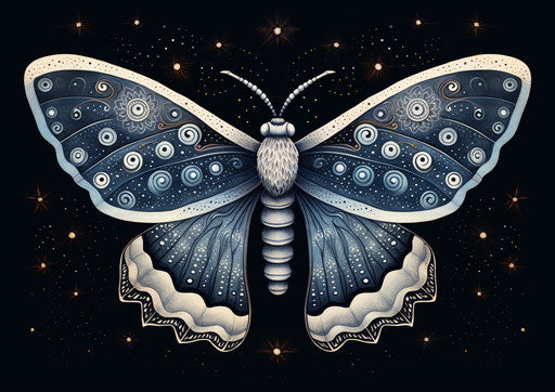 Butterfly illustration on AliExpress, intricate dotwork style