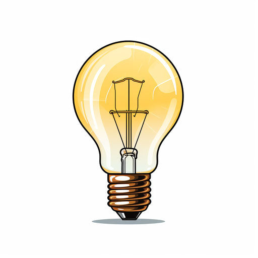 Minimalist style light bulb illustration