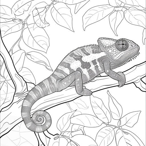 Chameleon on a tree branch
