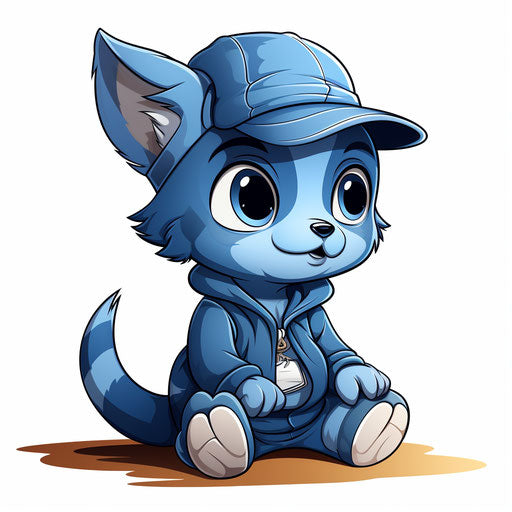 Blue clipart in the style of Chiaroscuro Art, on white background