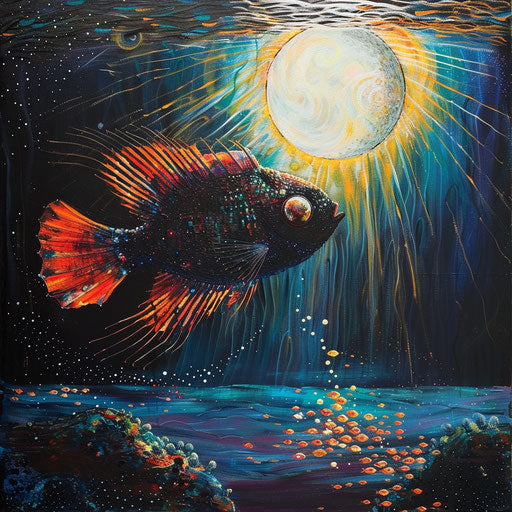 The celestial dance of a solar eclipse under the sea