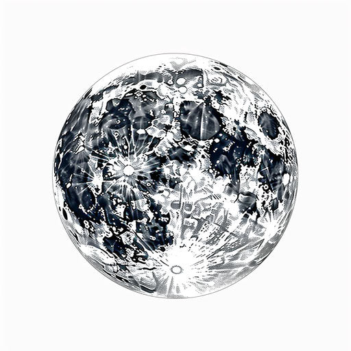 Minimalist full moon on white background