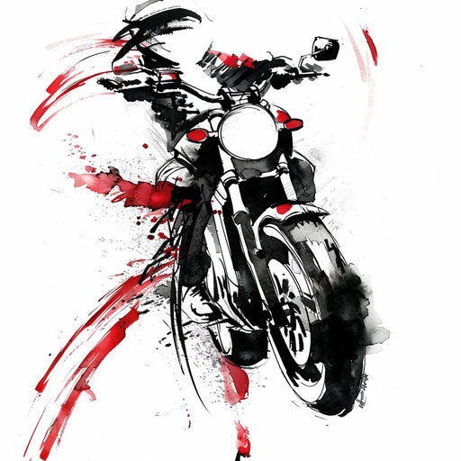 Expressionist motorcycle tattoo design