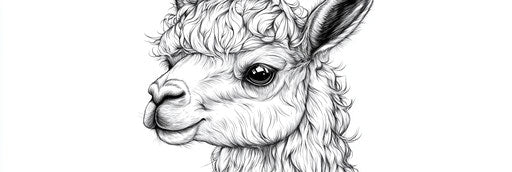 very simple alpaca coloring book page 3:1