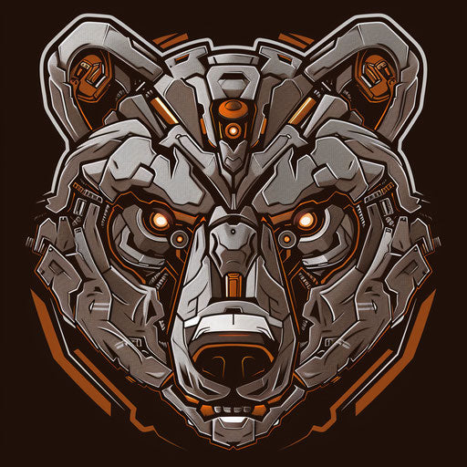 Cybernetic bear, iconic Russian mafia symbol, clipart style