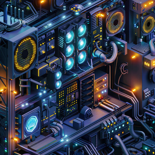 Cryptocurrency mining equipment in action