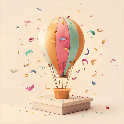 Success clipart with flat random background, vintage filter, delicate lines