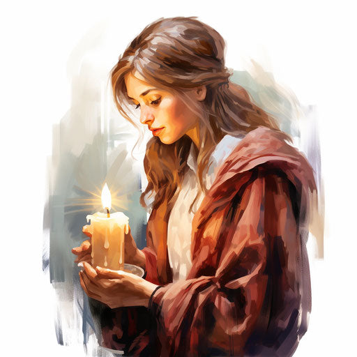 Adventure illustration in the style of an oil painting, on white background