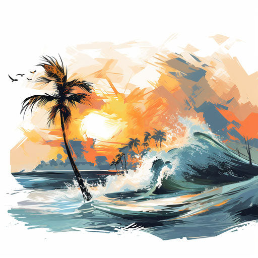 Hurricane clipart in the style of Impressionistic Art