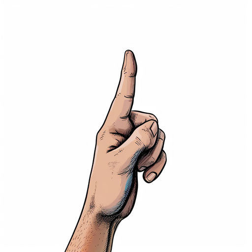 Finger clipart in Minimalist style, on white background