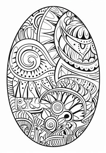Easter egg coloring pages for kids on white background