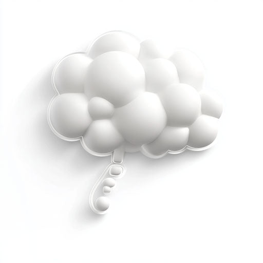 3D thought bubble on flat white background