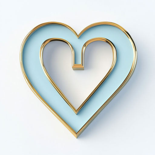 3D love in photo realistic style with flat white background, isolated clipart