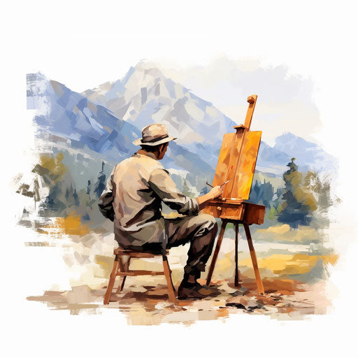 Training illustration in the style of oil painting, on white background