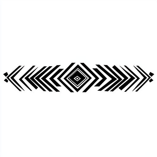 Tribal armband tattoo with zigzag lines on white