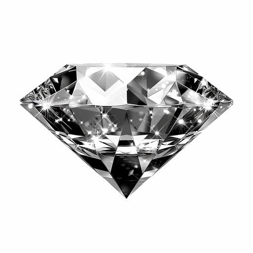 Diamond clipart in a photorealistic style on flat white background