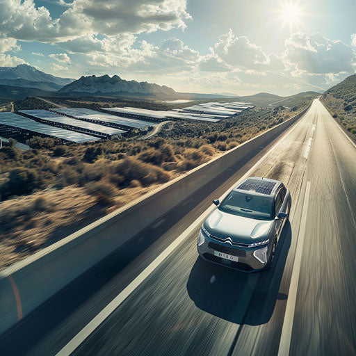 DS 20 with high-tech solar panel roof on highway
