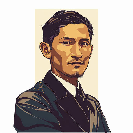 Jose Rizal clipart in photo realistic style with flat white background