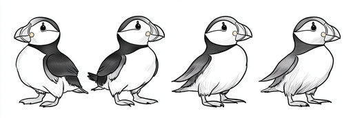 Page 3:1 of the very simple puffin coloring book